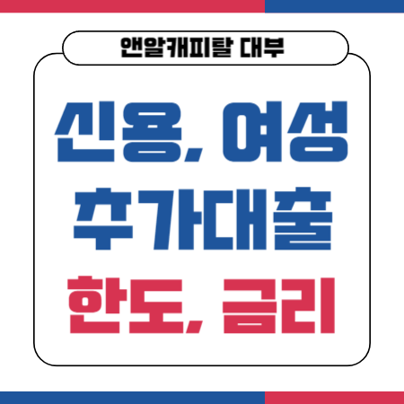 001 앤알캐피탈 대부대출 신용 여성 추가대출 한도 금리 상환방법 신용등급점수